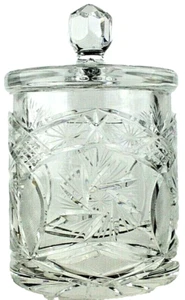 Hand Cut Vintage 24% 8" Lead Crystal Canister Jar With Lid Made In Poland NIB - Picture 1 of 9