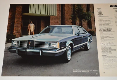 Pontiac Grand Lemans 1980 Grand Am especificaciones distribuidor original anuncio impreso Foto 1 de 2