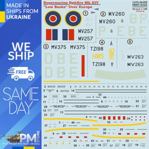 Print Scale 48-289 1/48 Spitfire XIV Low Backs  Part 2 The complete set 1,5 leaf - Picture 1 of 4
