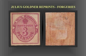 Hannover 3 Pf. 1853 ROSA COMO NUEVA JULIUS GOLDNER REIMPRESIÓN-FALSIFICACIÓN SCT.7OR16 MI.6 O13 - Imagen 1 de 1