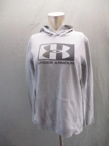 Under Armour Size XL Kids Unisex Gray Cotton Front Pocket Athletic Hoodie 568 - Picture 1 of 8