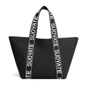 New Fashion Women's Large Shopping Bag White Letters Handbag Women's Travel Bag - Picture 1 of 5