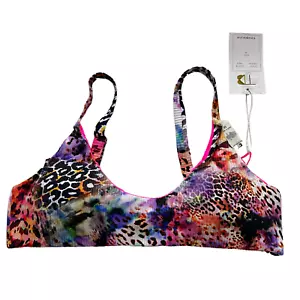 Swim top bikini Medium animal print leopard cheetah pink purple swimsuit bathing - Picture 1 of 3