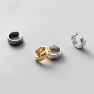 Schlichte Ohrklemme echt Silber 925 Damen Ohrringe Ear Cuff Ohne Loch A1823 - Bild 1 von 4