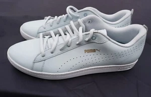 New Puma Smash Perf V2 Tennis Shoes Size 11 Women's Gray Leather Lace Sneakers - Picture 1 of 5