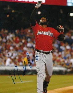MARCELL OZUNA MIAMI MARLINS ACTION SIGNED 8x10 - Picture 1 of 1