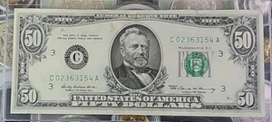 1969 FIFTY $50 dollar bill serial number C 02363154 A - Picture 1 of 9