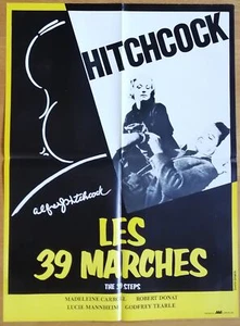 39 MARCHES alfred hitchcock affiche cinema originale 80x60 R - Picture 1 of 1