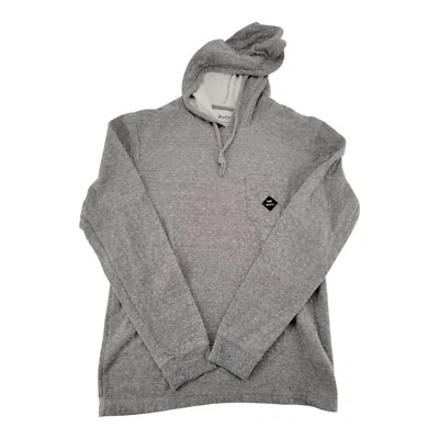 Sudadera con Capucha Pullover Gris RVCA Para Hombre Ligera Manga Larga Bolsillo Talla S Foto 1 de 4