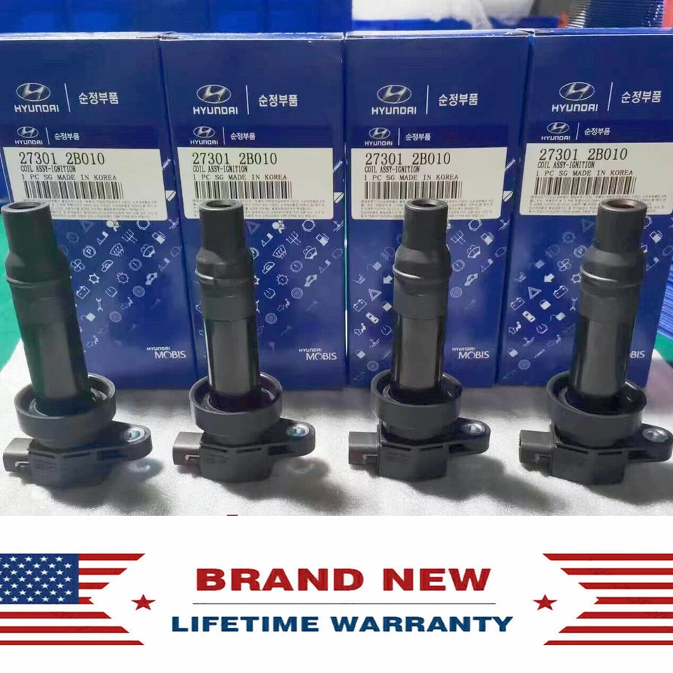 4x Bobina de Ignição OEM 27301-2B010 Para Hyundai 2010 2011 Kia Soul 1.6 L4 UF636 - Imagem 1 de 4