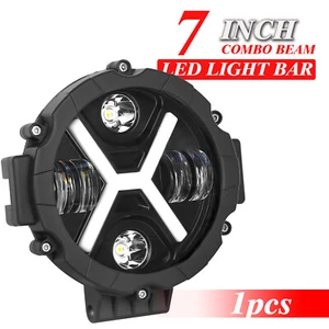 7 inch Round LED Pod Driving Light Bar White Light Spot Beam SUV Offroad ATV UTV - Picture 1 of 9
