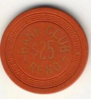Bank Club Casino Reno NV $25 Chip 1949 - Image 1 of 2