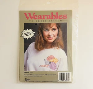 Wearables To Cross Stitch Shells #60255 Vintage Sealed NEW - Picture 1 of 4