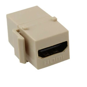 HDMI Keystone Wall Plate Snap-In Insert Coupler Adapter Jack Female Cable Ivory - Picture 1 of 1