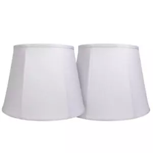 Double White Lamp Shade Set Of 2 Large Drum Lampshade For Floor Light And Table - Picture 1 of 9