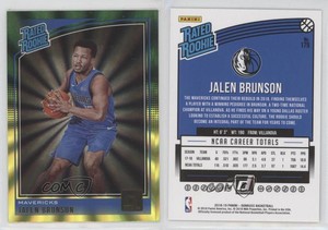 2018 Donruss Rated Rookies Holo Green and Yellow Laser Jalen Brunson Rookie RC