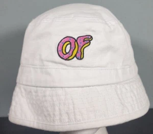 Odd Future White Bucket Hat Pink Donut Embroidery OFWGKTA Tyler the Creator - Picture 1 of 8