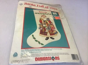 Vintage Dimensions Jorie Martin's Santa Full of Toys Crewel Christmas Stocking 8075 - Bild 1 von 4