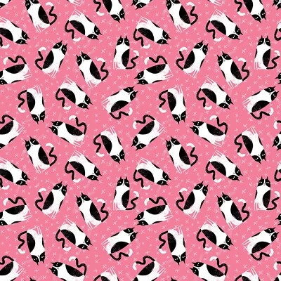 Tecido Feline Drive GATOS PERFEITOS Gatos Caprichosos Rosa Benartex Vendido por Jarda - Imagem 1 de 4
