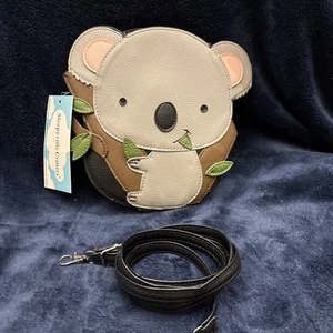Baby Koala Leather Crossbody Handbag Purse by Sleepyville Critters Long Strap - Picture 1 of 4