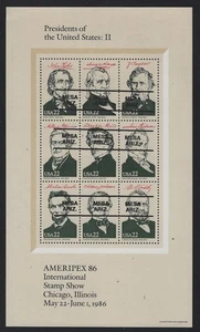 Precancels - AZ - Mesa - 2217-L1 HS - Presidents of the U.S. Souvenir Sheet of 9 - Picture 1 of 3