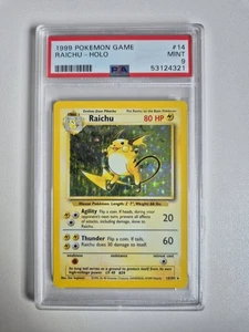 PSA 9 Raichu Base Set Holo Rare 14/102 Pokémon TCG 1999 WOTC MINT - Picture 1 of 2