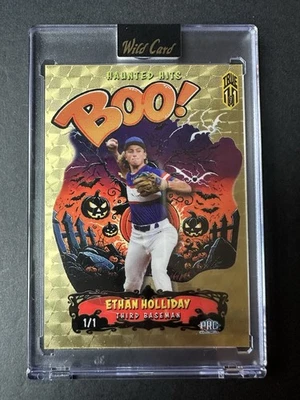 Ethan Holliday 1/1 Haunted Hits Wild Card Boo - Image 1 of 2