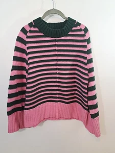 Suéter Maeve Para Mujer Rosa Verde Rayas Manga Ancha XS - Imagen 1 de 5