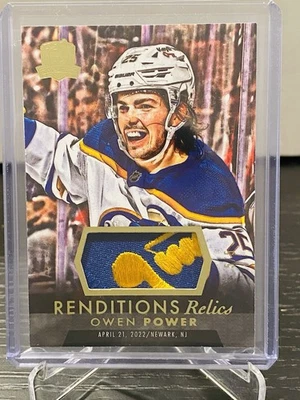 2022-23 UPPER DECK THE CUP #RR-OP OWEN POWER RENDITIONS RELICS PATCH 5/5 ROOKIE - Image 1 of 3