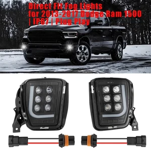 For Dodge Ram 1500 2013 2014 2015~ 2018 DRL LED Fog Lights Bumper Driving Lamps - Picture 1 of 15