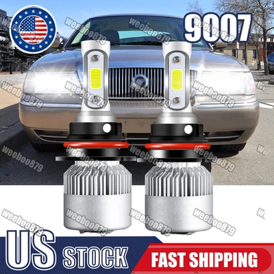 For Mercury Grand Marquis 1998-2005 2X 9007 6000K LED Hi/lo Beam Headlight Bulbs - Image 1 of 4