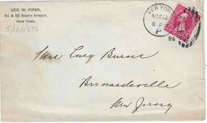 US Sc# 220 on cover mailed New York Sta.P ,DPO (1886-1906) duplex 6 bar ellipse - Picture 1 of 3