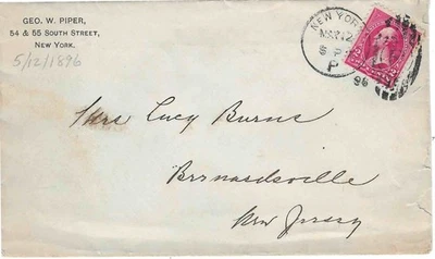 US Sc# 220 on cover mailed New York Sta.P ,DPO (1886-1906) duplex 6 bar ellipse - Image 1 of 3