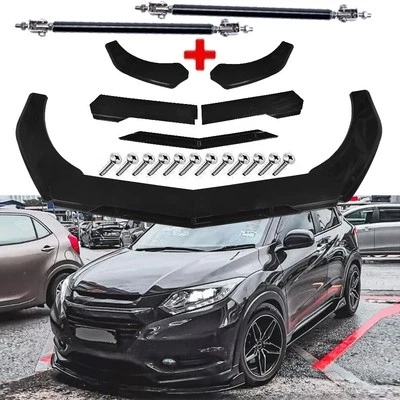 Front Bumper Lip Splitter Spoiler Glossy Black Body Kit For Honda HRV HR-V Foto 1 de 4