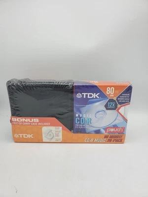 TDK CDR 80 Minute 700 MB 20 Pack + CD Carry Case & Sleeves Combo NEW - Image 1 of 3
