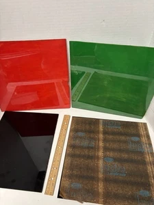 Vintage Bakelite, Lucite Squares, Acrylic Resin. Jewelry Maker Colors. - Picture 1 of 21