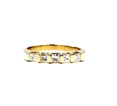 585 Gelbgold Ring Brillant Princess Cut 0,50 ct. G / VS Damenring RW 55 - Bild 1 von 4