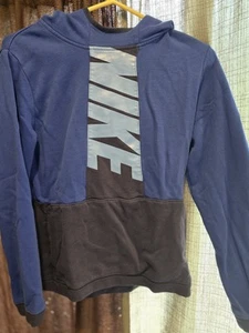 Nike Boys Size XL Blue/Black Pullover Sweatshirt Hoodie Cotton Blend D6 - Picture 1 of 8
