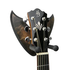 Gitarrenhalter Wandplatte aus Holz Braun Schwarz mit K&M Gitarren-Wandhalter - Bild 1 von 11