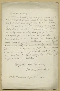 Maurice Bouchor (1855-1929) - Poète et dramaturge - Lettre autographe signée - Foto 1 di 1