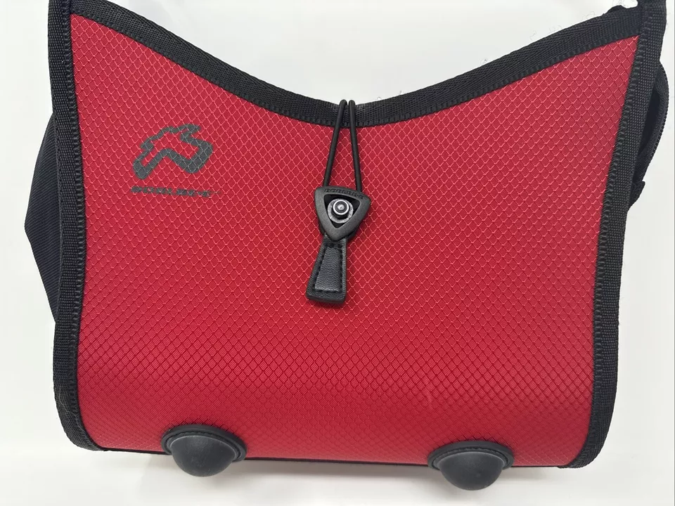 Cartera rígida BOBLBE-E 2004 Suecia roja/negra doble correa pies de bola de goma Foto 1 de 4