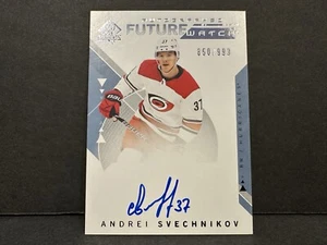 2018-19 UD SP auténtico reloj Andrei Svechnikov futuro automático novato radiocontrol/999 ¡raro! - Imagen 1 de 15