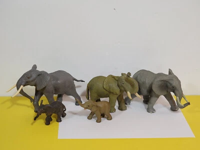 SCHLEICH SAFARI LTD Lote De 5 Figuras Animales Bebé Adultos Elefantes Africanos Retirados Foto 1 de 4
