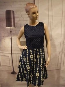 NUEVO CON ETIQUETAS Vestido Paloma Amor Náutico Azul Retro Talla XS Ancla Pájaro Encaje EZ Fix - Imagen 1 de 9