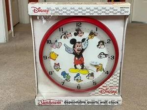 Disney Sunbeam Analog Quartz Mickey Mouse Wall Clock Vintage Rare 1990 New NIB - Picture 1 of 18