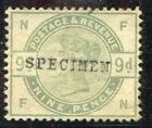 Gb 1883-84 'Lilac & Green' 9D Sg 195S Fn Opt. Specimen Hinged Mint (Cat. £425)