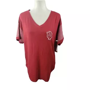 Indiana Hoosiers NCAA T-Shirt Womens Size Small Short-Sleeve Red V-Neck NWT - Picture 1 of 5