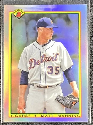 2019 Bowman MATT MANNING1990 RETRO REFRACTOR #90B-MM - Detroit Tigers - Image 1 of 2