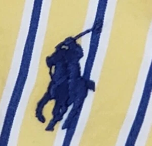 Ralph Lauren Mens Button Down Shirt Large Yellow Striped Long Sleeve Custom Fit - Picture 1 of 9