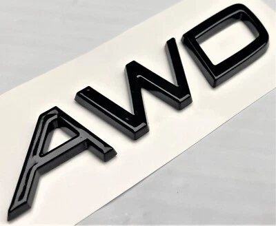 BLACK AWD FOR VOLVO REAR TRUNK TAILGATE EMBLEM BADGE DECAL NAMEPLATE LETTERS - Изображение 1 из 2